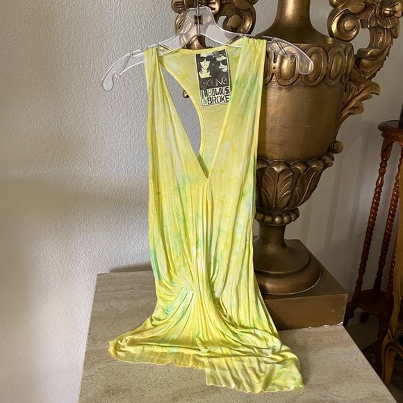 Young Fabulous & Broke Tops - YOUNG FABULOUS & BROKE tie-dye front knot draping tank top, Sz XS